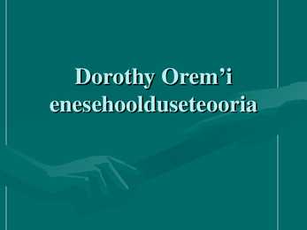 D-Orem i enesehoolduseteooria