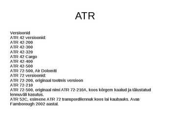 Lennukid ja nende tehnilised näitajad #22