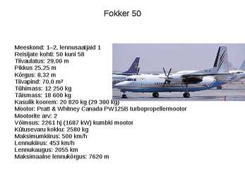 Lennukid ja nende tehnilised näitajad #55
