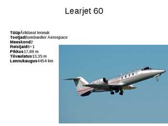 Lennukid ja nende tehnilised näitajad #65