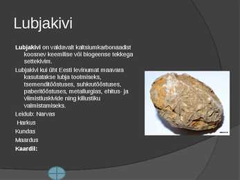 Eesti erinevad kivimid koos leiukohtade kaardiga #3