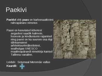 Eesti erinevad kivimid koos leiukohtade kaardiga #6