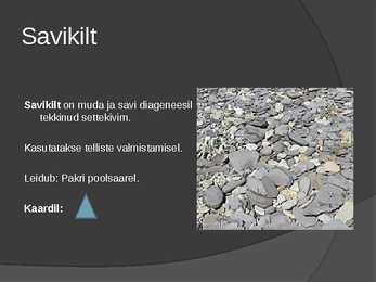 Eesti erinevad kivimid koos leiukohtade kaardiga #8