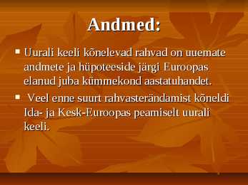 Uurali keelkond #3