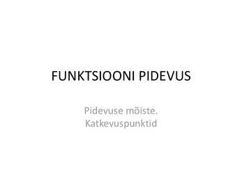 Funktisooni pidevus