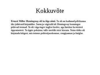 Ernest Hemingway elust #8