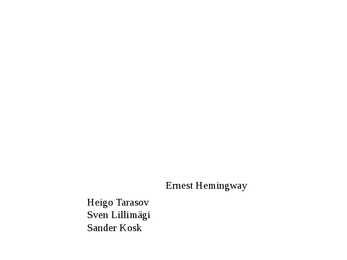 Ernest Hemingway elust