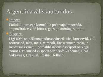 Argentiina ja Brasiilia põllumajandus #6