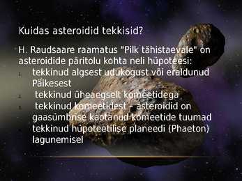 Asteroidid-tekkimine ja koostis #3