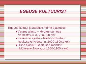 EGEUSE KULTUUR JA KUNST #6