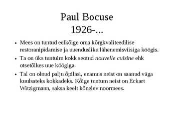 Kuulsad Prantsuse kokad #8
