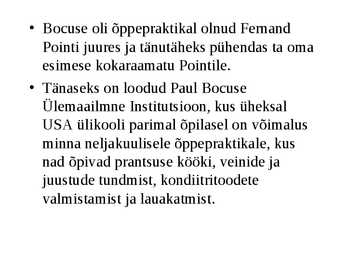 Kuulsad Prantsuse kokad #10