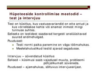 Sotsiaalteaduste meetodid #11
