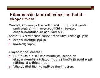 Sotsiaalteaduste meetodid #12
