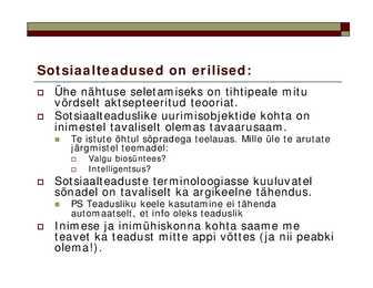 Sotsiaalteaduste meetodid #3