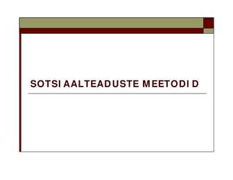 Sotsiaalteaduste meetodid