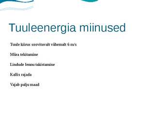 Tuuleenergia Eestis ja maailmas #11