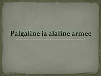Palgaline ja alaline armee