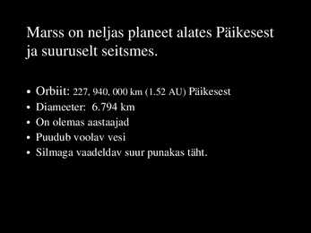 Marssi suurus-tihedus #4