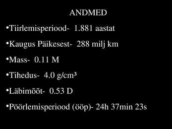 Marssi suurus-tihedus #6