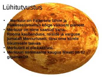 Merkuuri lühitutvustus #2