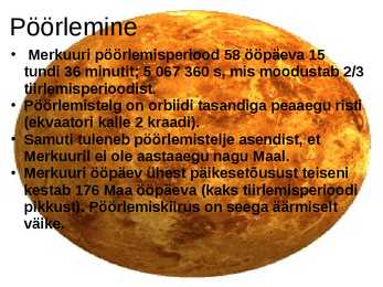 Merkuuri lühitutvustus #3