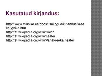 Kreeka lüürika ja teater #11
