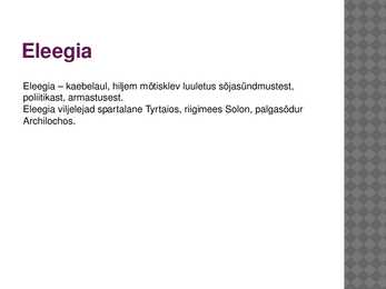 Kreeka lüürika ja teater #3