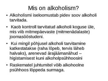Ettekanne Alkohol ja perekond #2