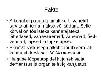 Ettekanne Alkohol ja perekond #14