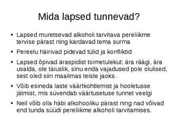 Ettekanne Alkohol ja perekond #10