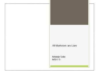All Marketers are Liars-presentatsioon