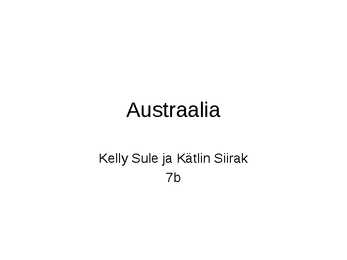 Austraalia ülevaade elanikest-kultuurist
