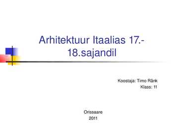 Arhitektuur Itaalias 17-18 saj
