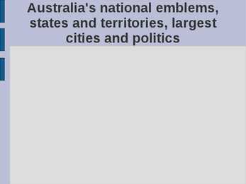 Australia s national emblems-states and territories-largest cities and politics