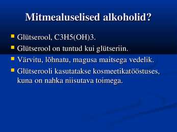 Alkoholid ja lihtalkoholid #5