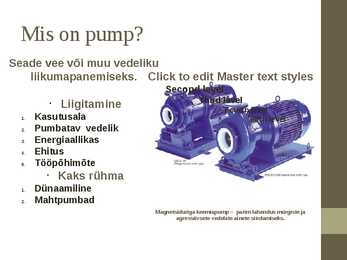 Pumba tööparameetrid #2