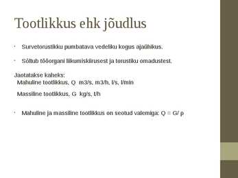 Pumba tööparameetrid #4