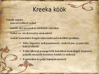 Kreeka toidud ja köök #3
