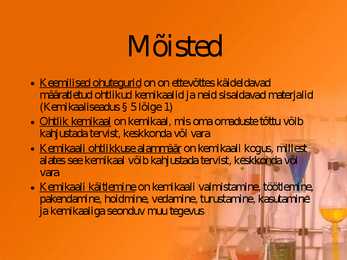 Keemilised ohutegurid toiduainetööstuses-kemikalide mõju #2