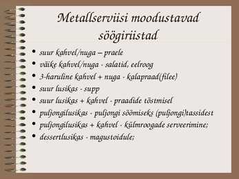 Köögis kasutatavad serveerimisvahendid slideshow #16