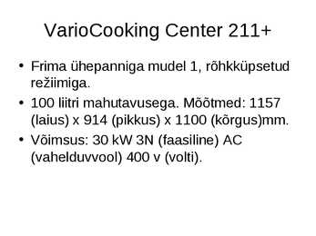 Vario Cooking Center - slideshow #10