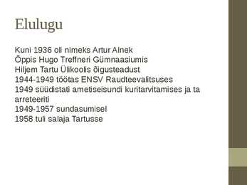 Artur Alliksaar - looming-elulugu #3