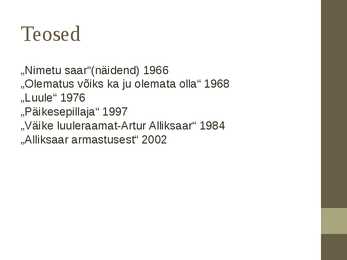 Artur Alliksaar - looming-elulugu #6