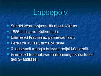 Rudolf Tobiase eluloo kokkuvõte #3
