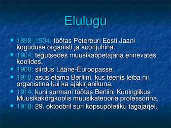 Rudolf Tobiase eluloo kokkuvõte #5