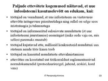 IT töökorralduse arengufaasid ettevõttes #23