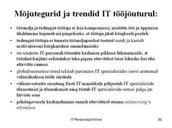 IT töökorralduse arengufaasid ettevõttes #30