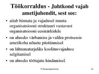 IT töökorralduse arengufaasid ettevõttes #10