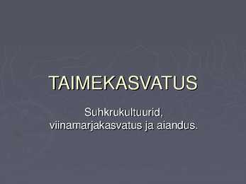 Suhkrukultuurid esitlus